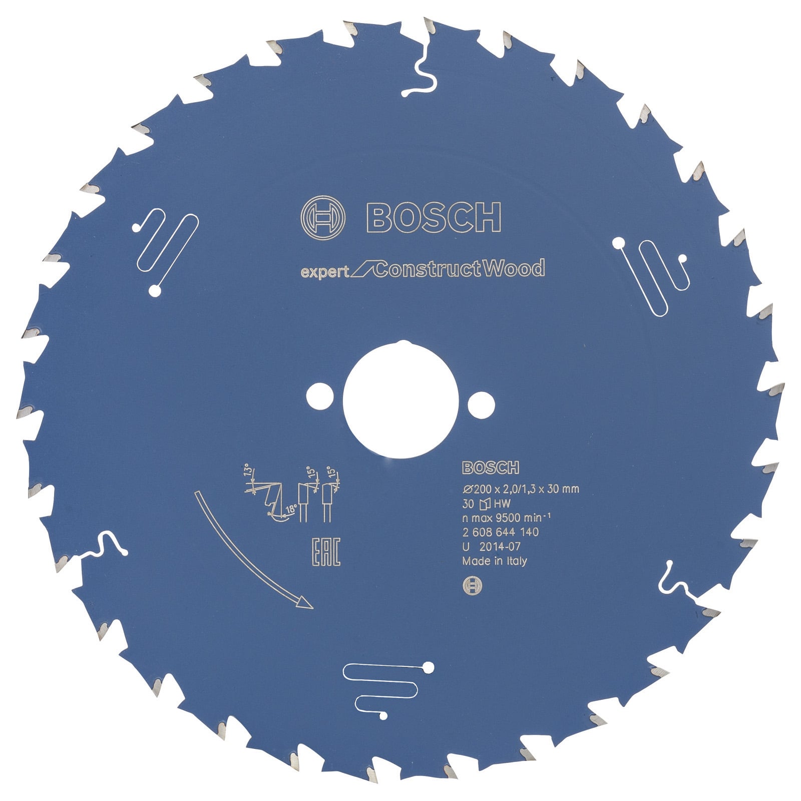 Bosch Kreissägeblatt Expert for Construct Wood für Handkreissägen 200 x 30 x 2 mm 30 - 2608644140