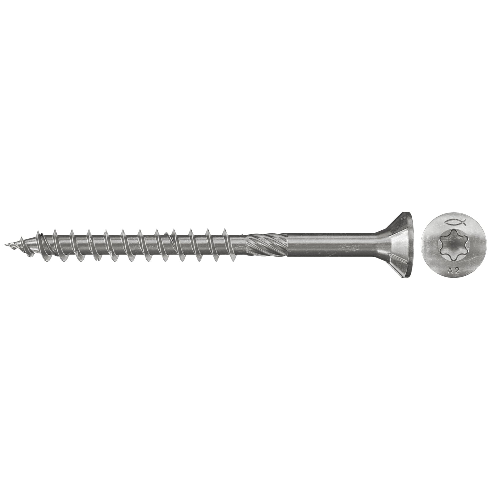 fischer Spanplattenschraube FPF-ST 5,5 x 60 A2P 55 Senkkopf Innenstern TX Teilgew. Edelstahl A2 - 577819