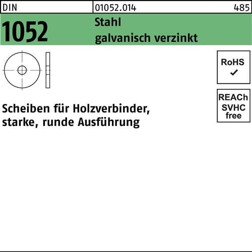 Unterlegscheibe DIN 1052 rund 14x 58x 6 Stahl galv.verz. 50 Stück
