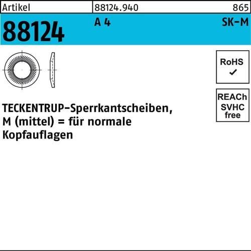 Sperrkantscheibe R 88124 M5x12,2x1,2 A 4 1000 Stück TECKENTRUP