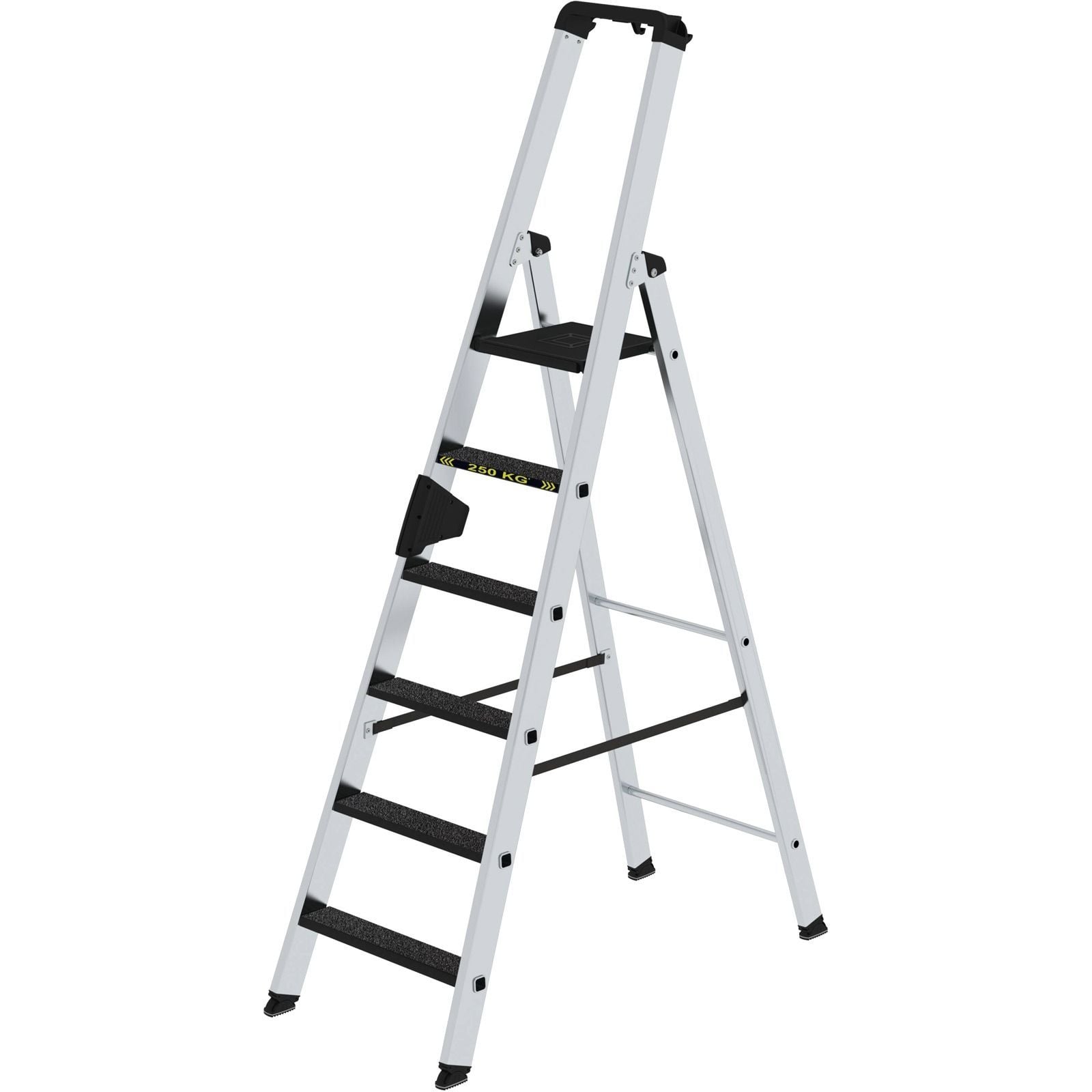 Günzburger Steigtechnik Stufen-Stehleiter 250 kg einseitig begehbar mit clip-step R13 6 Stufen - 042706