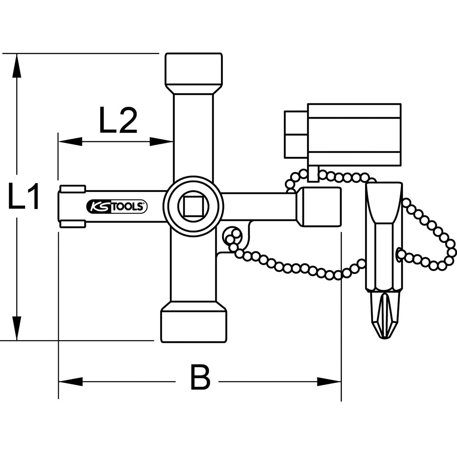 KS TOOLS Universal-Schaltschrankschlüssel 71 mm - 130.1015