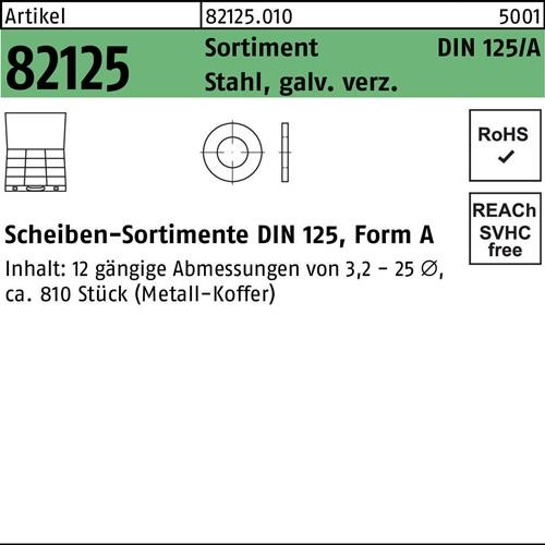 Scheibensortiment DIN 125 810tlg. Stahl galv.verz. 1 Stück