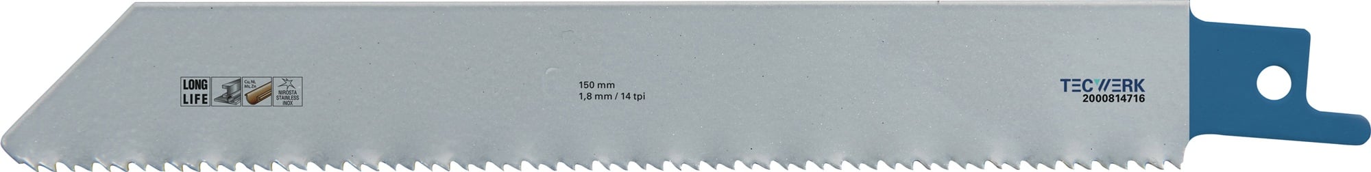 Säbelsägeblatt L.150mm B.19mm TPI 14 1,8mm 25 St./Karte TW