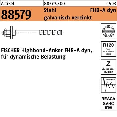 Highbond-Anker R 88579 dyn 12x100/50 Stahl galv.verz. 10 Stück FISCHER