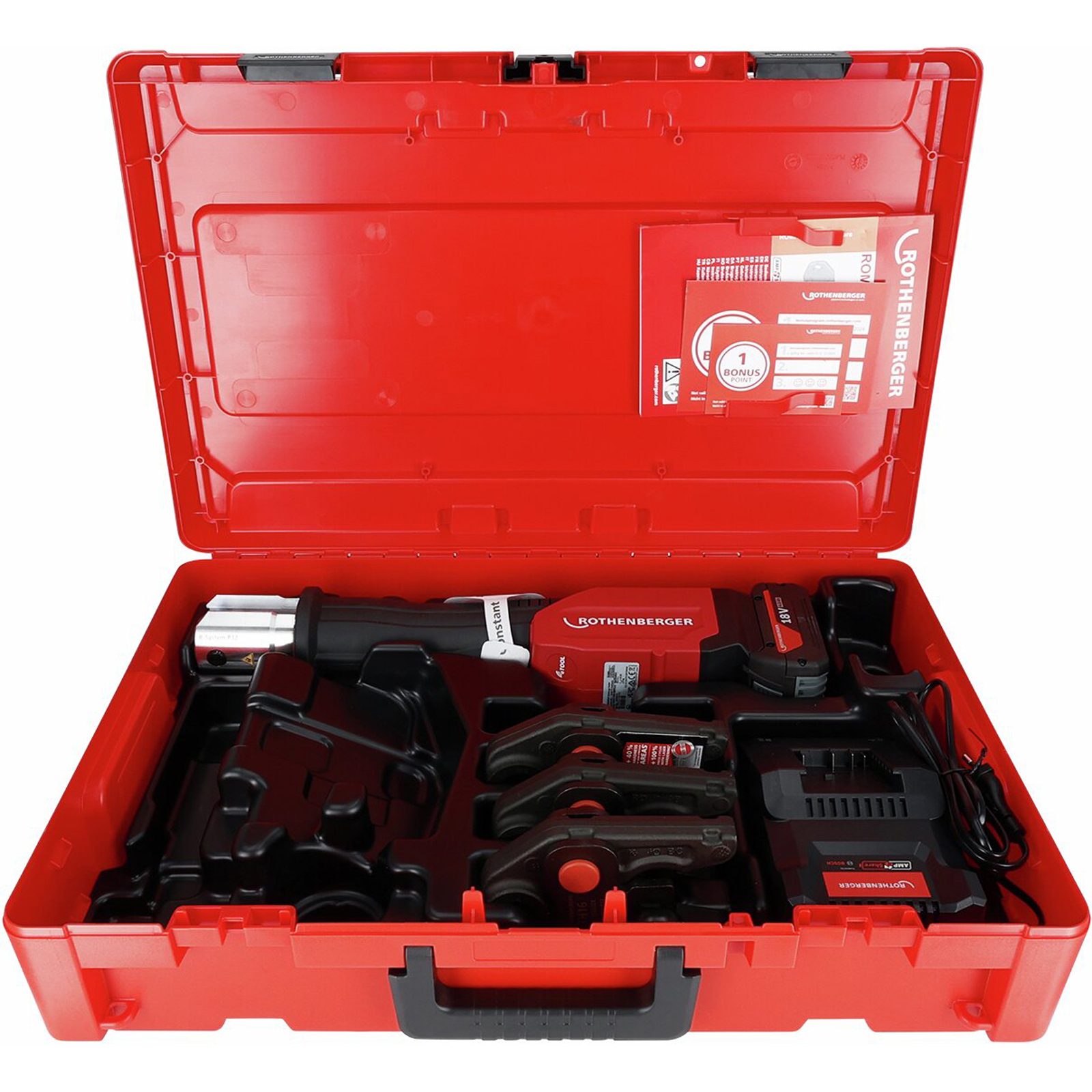 ROTHENBERGER ROMAX 4000 Set TH16-20-26mm,  Akku-Pressmaschine, 4 Ah, EU AMP - 1000004169