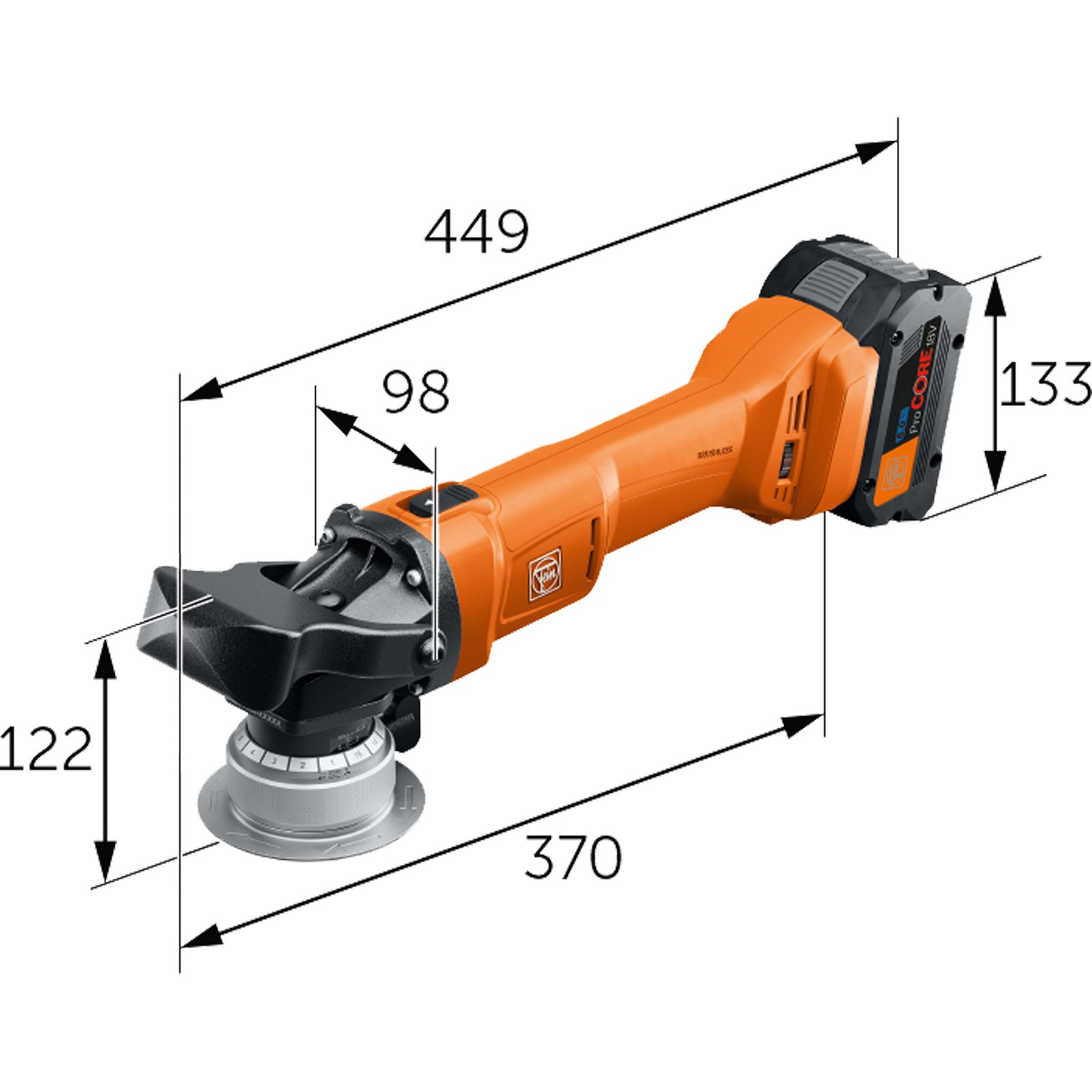 Fein Akku-Kantenfräse AKFH 18-5 AS Basis Set Fase / 1x 8,0 Ah Akku ProCORE + Ladegerät im Koffer - 71380562000