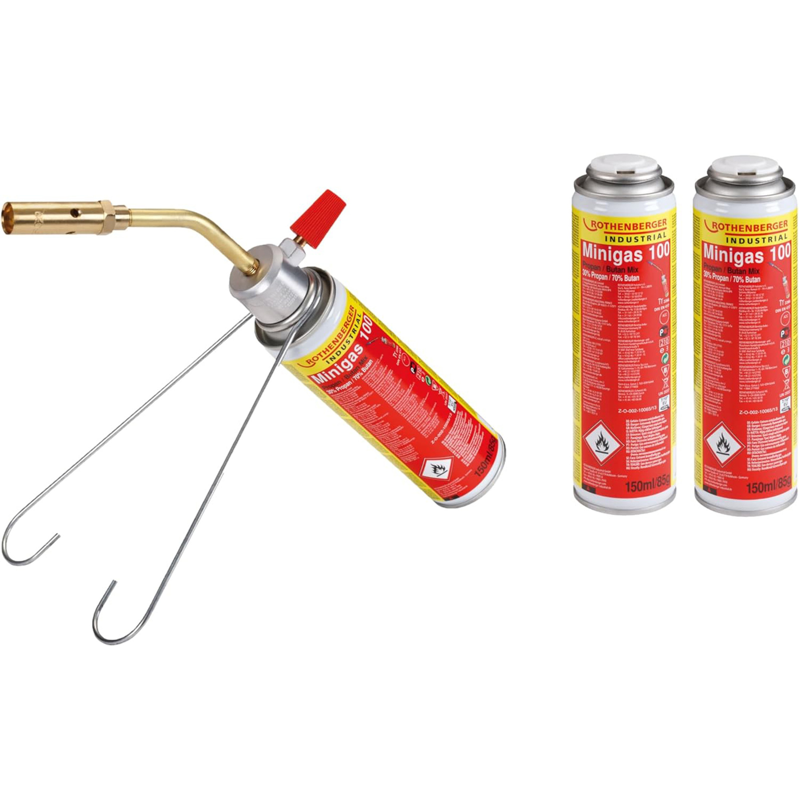 ROTHENBERGER Industrial 1x RoFire Mini SET 650°C + 2x Minigas 100 150ml - 1500005211