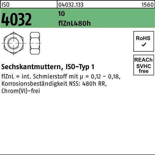 Sechskantmutter ISO 4032 M30 16 zinklamellenb. 25 Stück