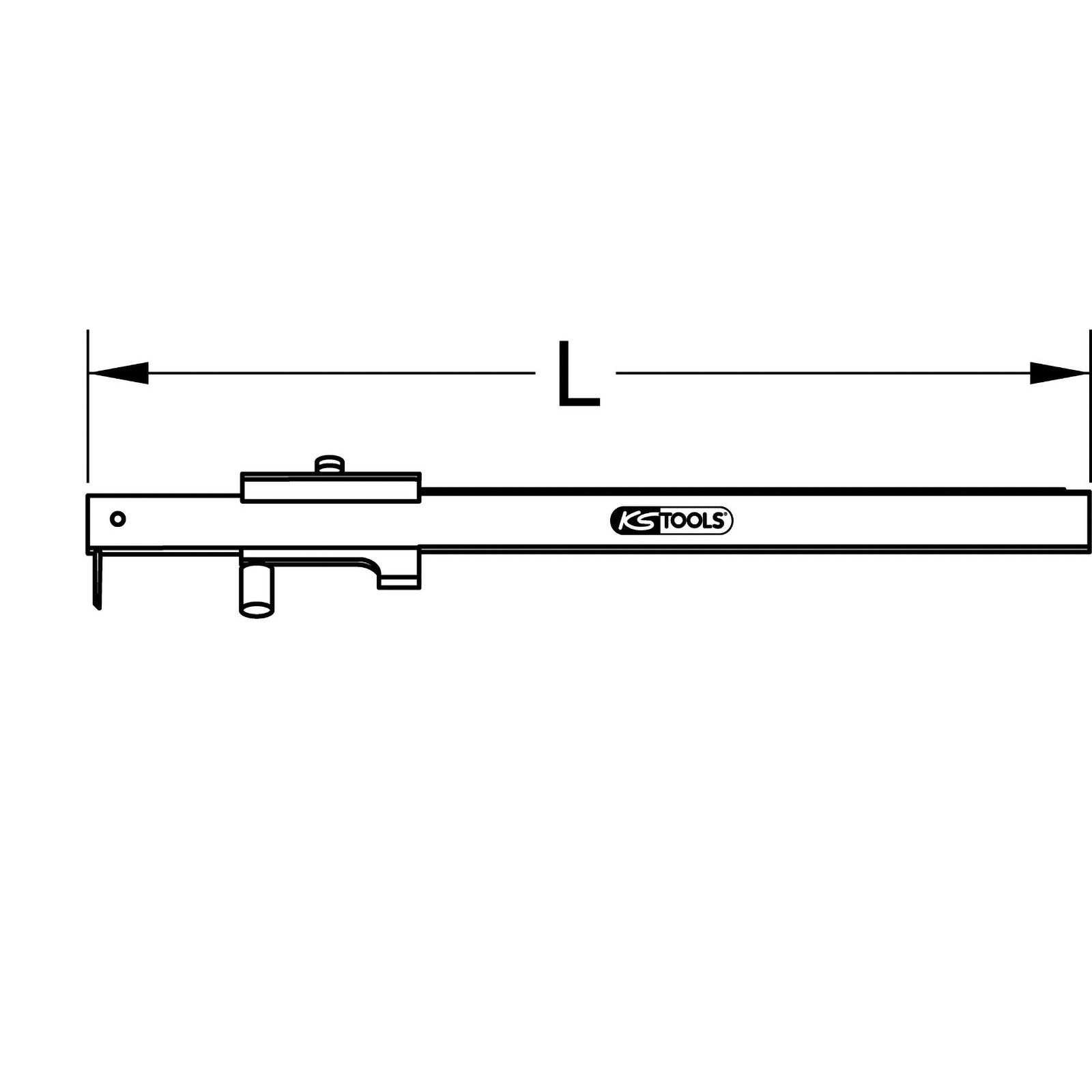 KS TOOLS Universalstreichmaß mit Anschlagrolle 200 mm - 300.0626