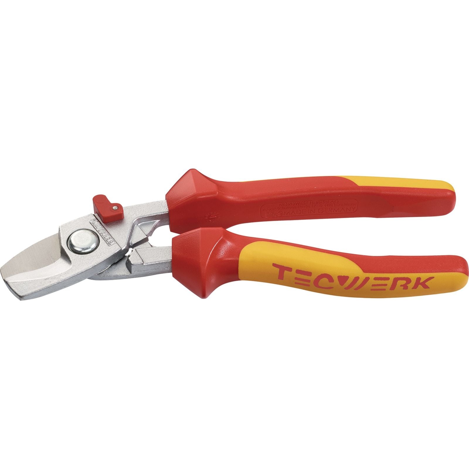 Kabelschere L.180mm Kopf pol.VDE Mehrkomp.-Hüllen TECWERK