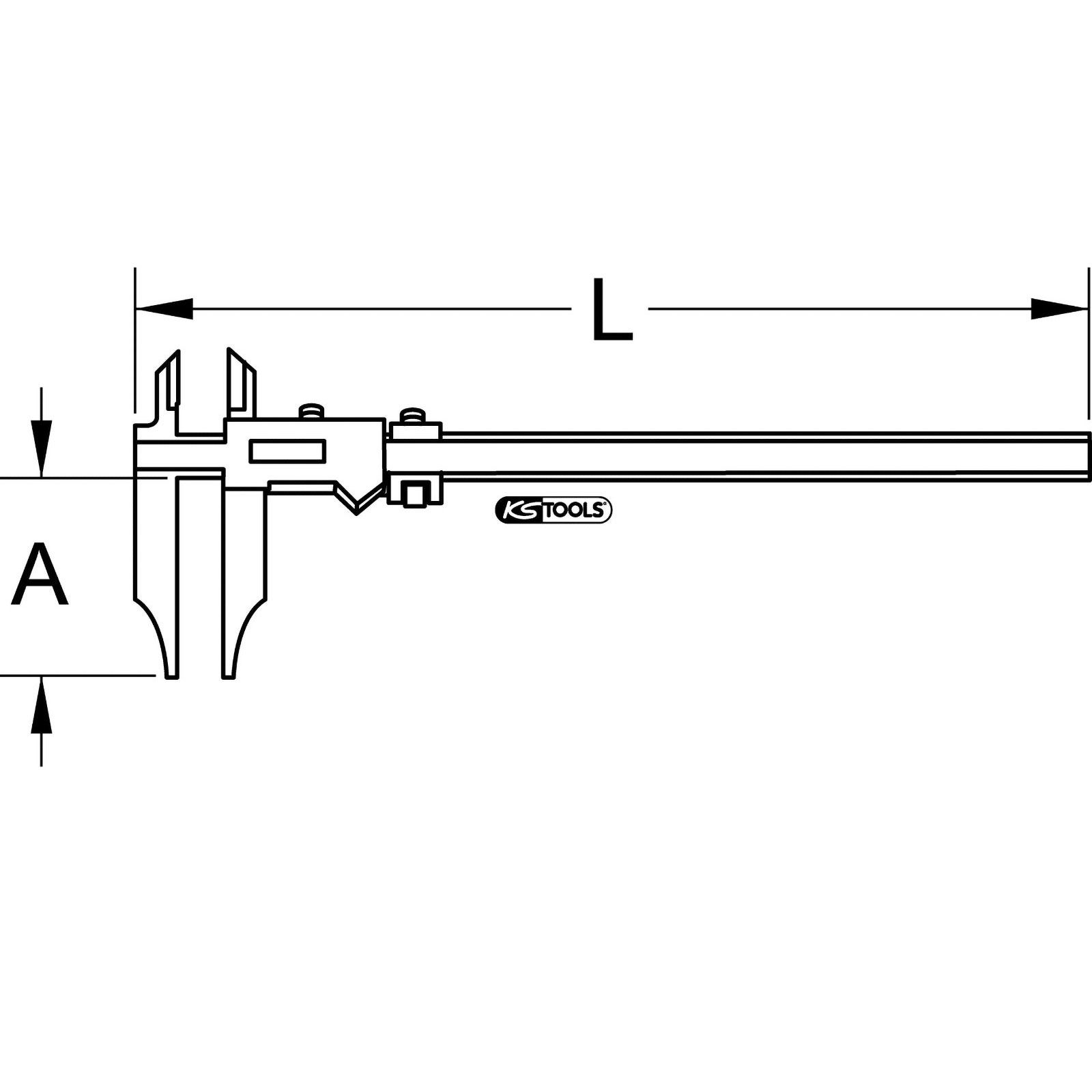 KS TOOLS Werkstatt-Messschieber ohne Spitzen digital 0-500 mm - 300.0562