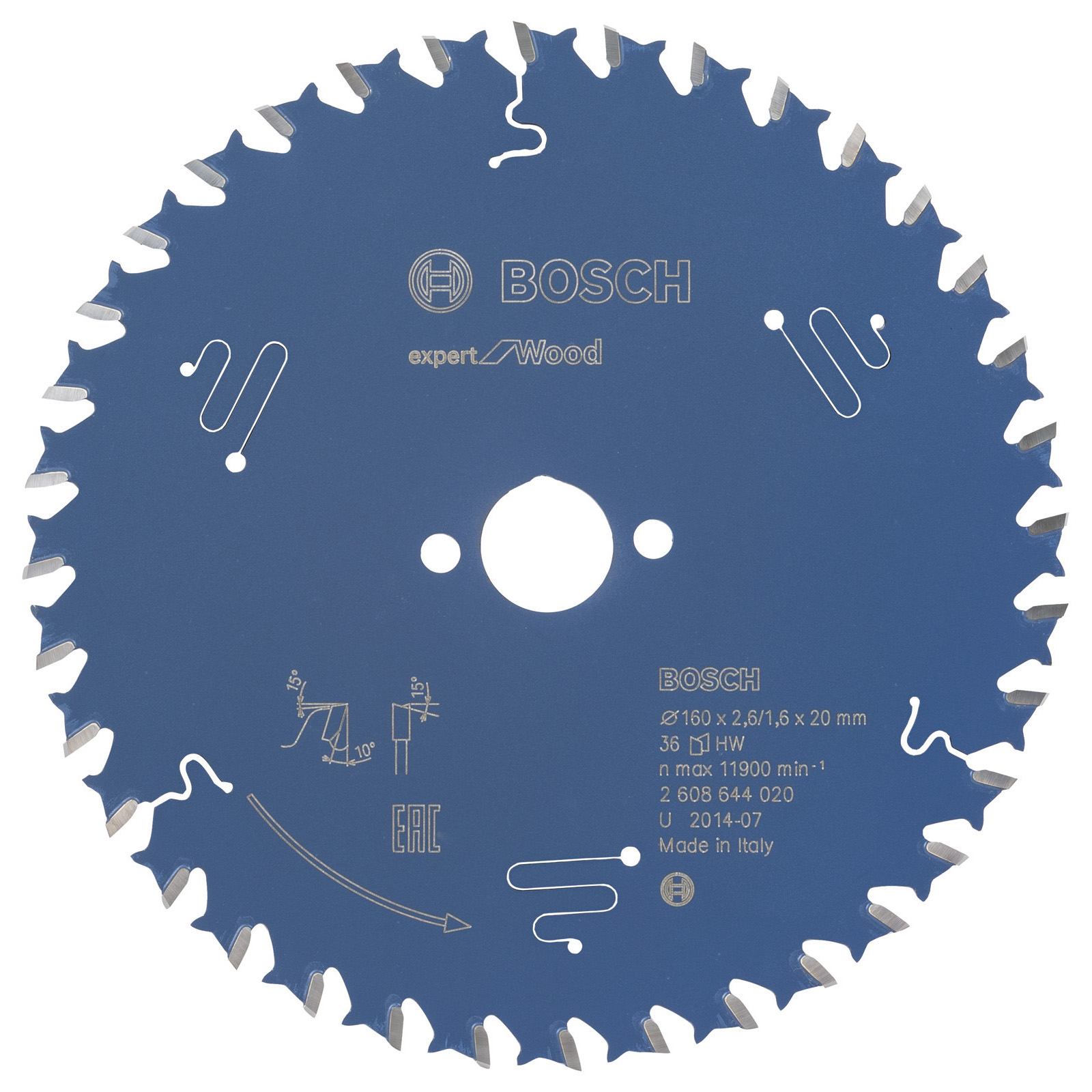 Bosch Kreissägeblatt Expert for Wood für Handkreissägen 160 x 20 x 2,6 mm 36 - 2608644020