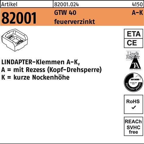 Klemmen R 82001 GTW 40 KM 20/7,0 feuerverz. 1 Stück LINDAPTER