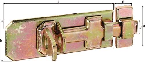 GAH Alberts Sicherheits-Schlossriegel L.120mm B.45mm STA galv. gelb verz. - 123079