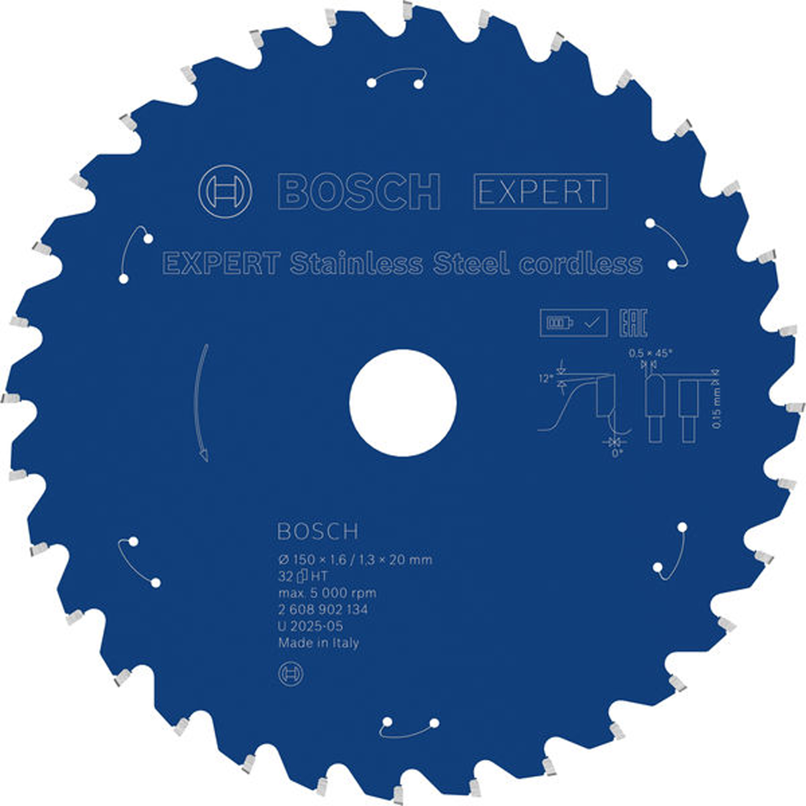 Bosch EXPERT Stainless Steel Kreissägeblatt 150x20 mm Z32 - 2608902134