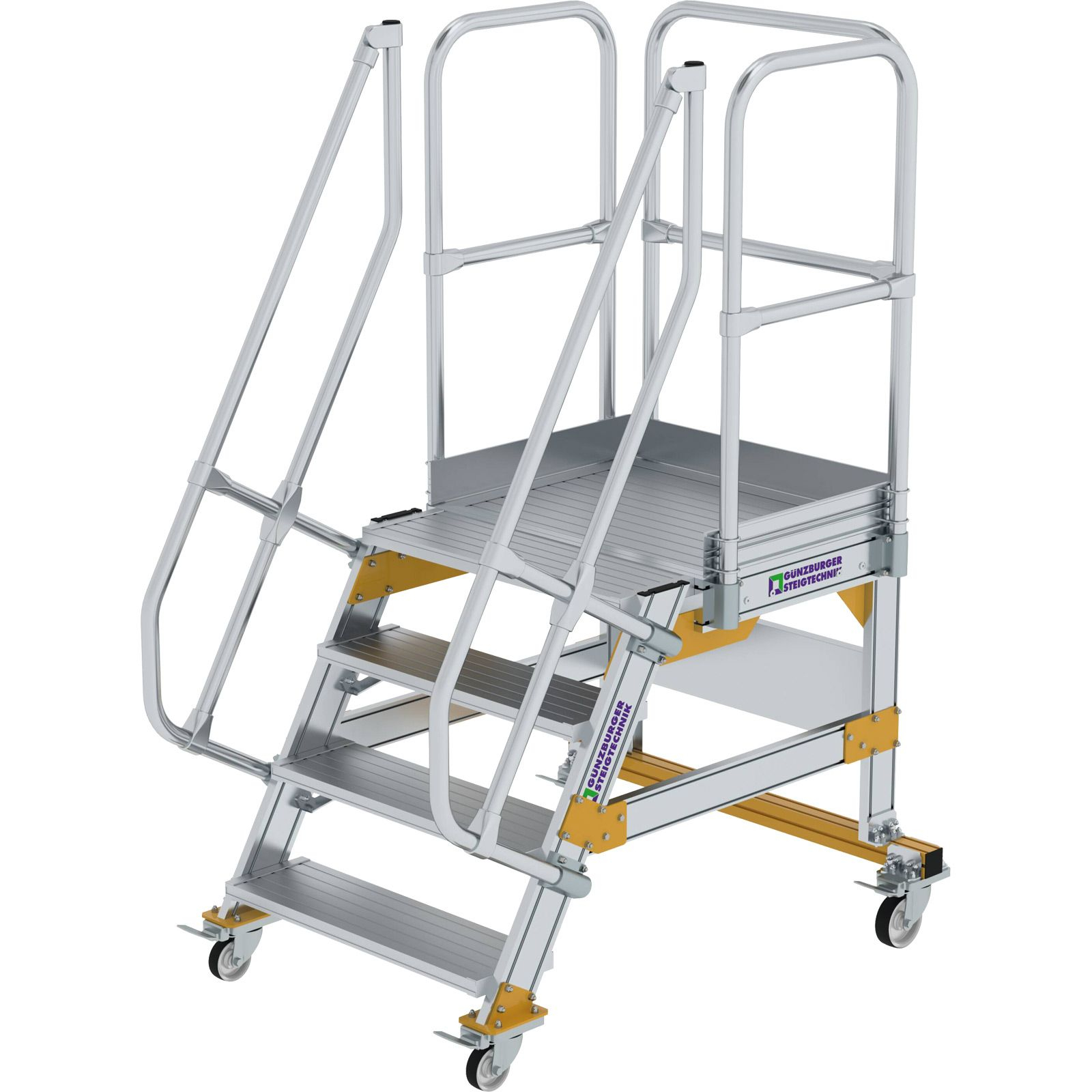 Günzburger Steigtechnik Plattformtreppe 60° fahrbar Stufenbreite 0,8 m