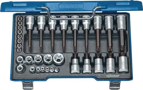Gedore Steckschlüsselsatz 19 TX 20 34tlg. 1/4 + 1/2" T8-T60 E4-E24 - 6129440