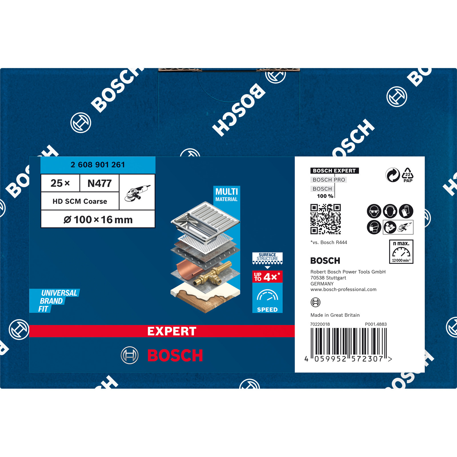 Bosch 25x Expert N477 SCM Scheibe für Winkelschleifer 100 x 16 mm grob - 2608901261