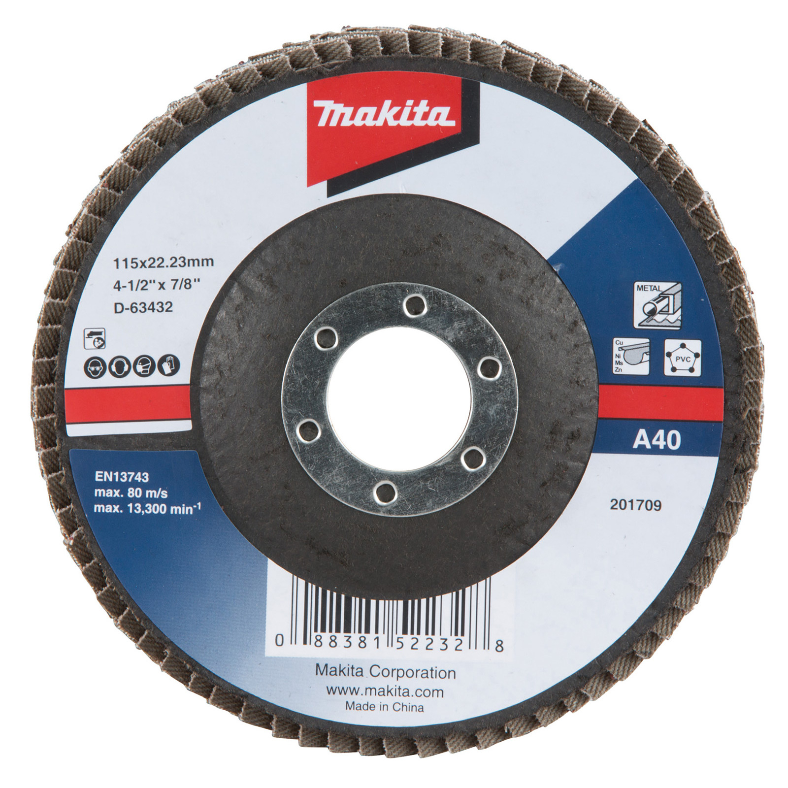 Makita Fächerschleifscheibe 115 mm A60 - D-63448