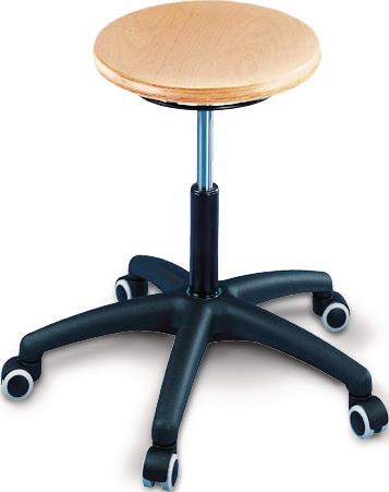 Drehhocker m.Rollen Buche natur Sitz-H.420-550mm