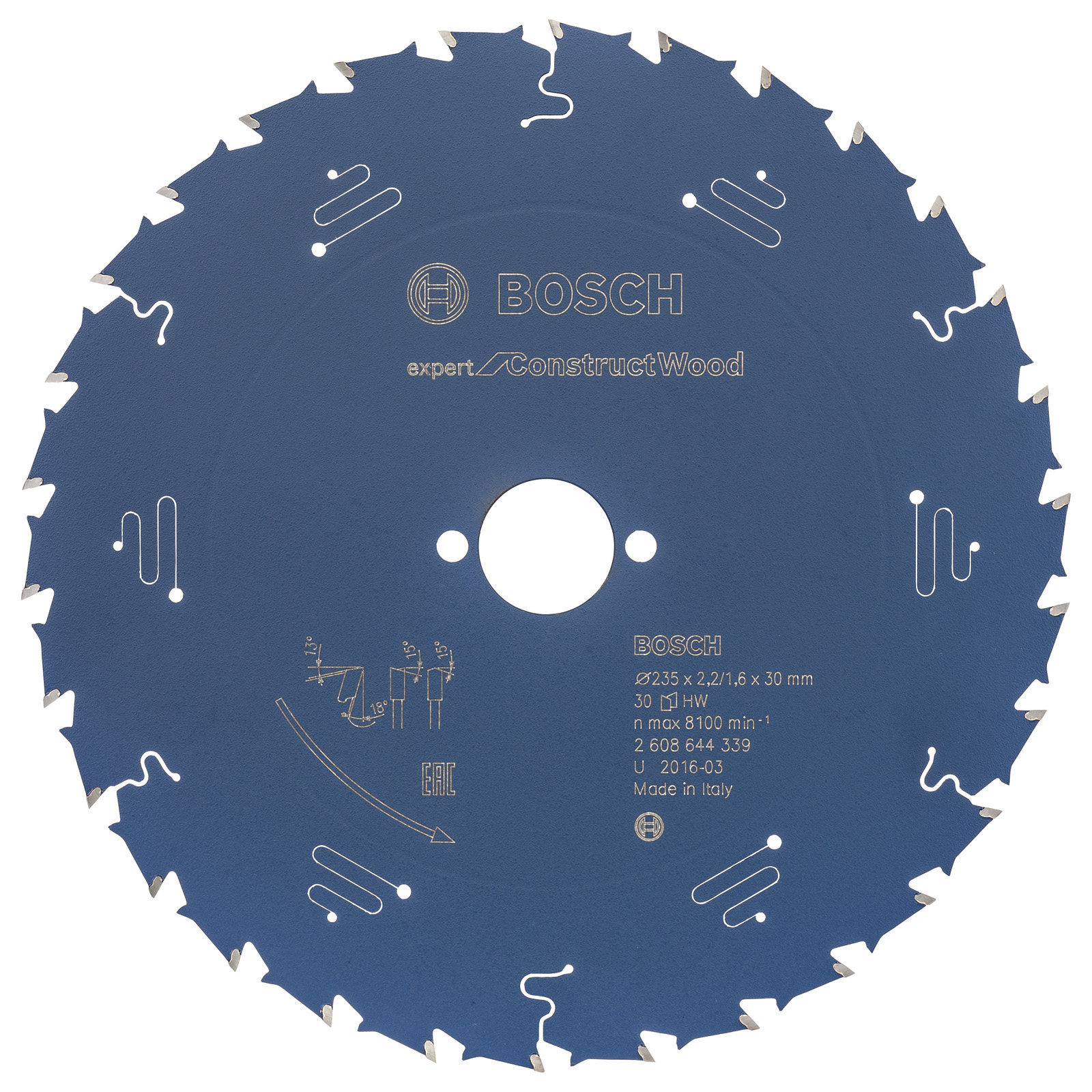 Bosch Kreissägeblatt Expert for Construct Wood für Handkreissägen 235 x 30 x 2,2 mm 30 - 2608644339
