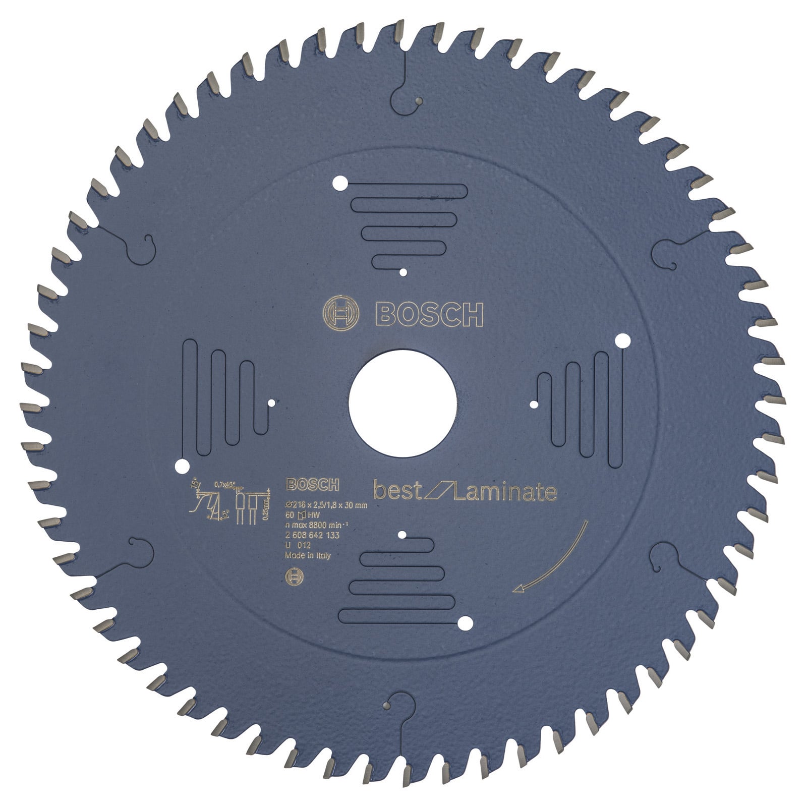 Bosch Kreissägeblatt Best for Laminate, 216 x 30 x 2,5 mm, 60 - 2608642133