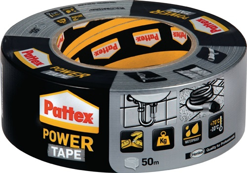 PATTEX Gewebeband Power-Tape silber-grau 50 m x 50 mm Rolle - PT5SW