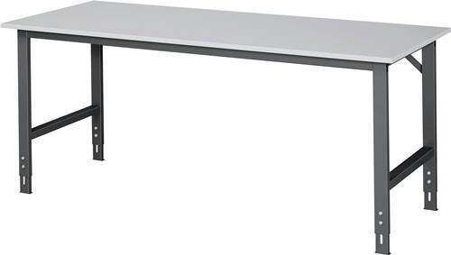 Werktisch Tom B2000xT800xH760-1080mm Arbeitsplatte Melamin Gestell anthrazitgrau