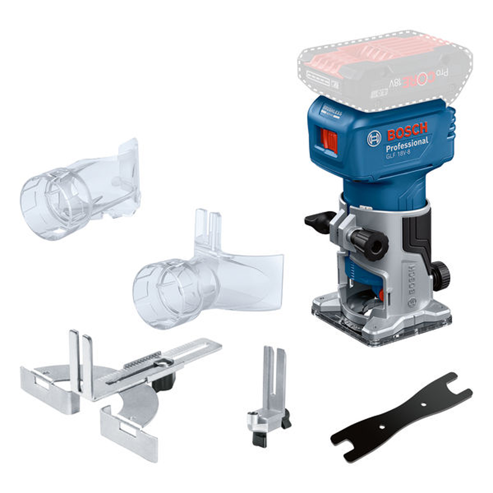 Bosch Akku-Oberfräse GLF 18V-8 Solo - 06016C6000