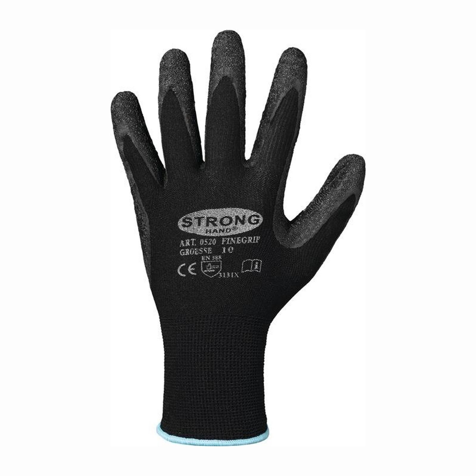 12 Paar STRONGHAND Handschuhe Finegrip schwarz EN 388 PSA II
