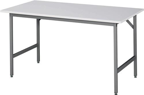 Arbeitstisch Jerry B1500xT800xH800-850mm Arbeitsplatte Melamin Gestell grau RAU