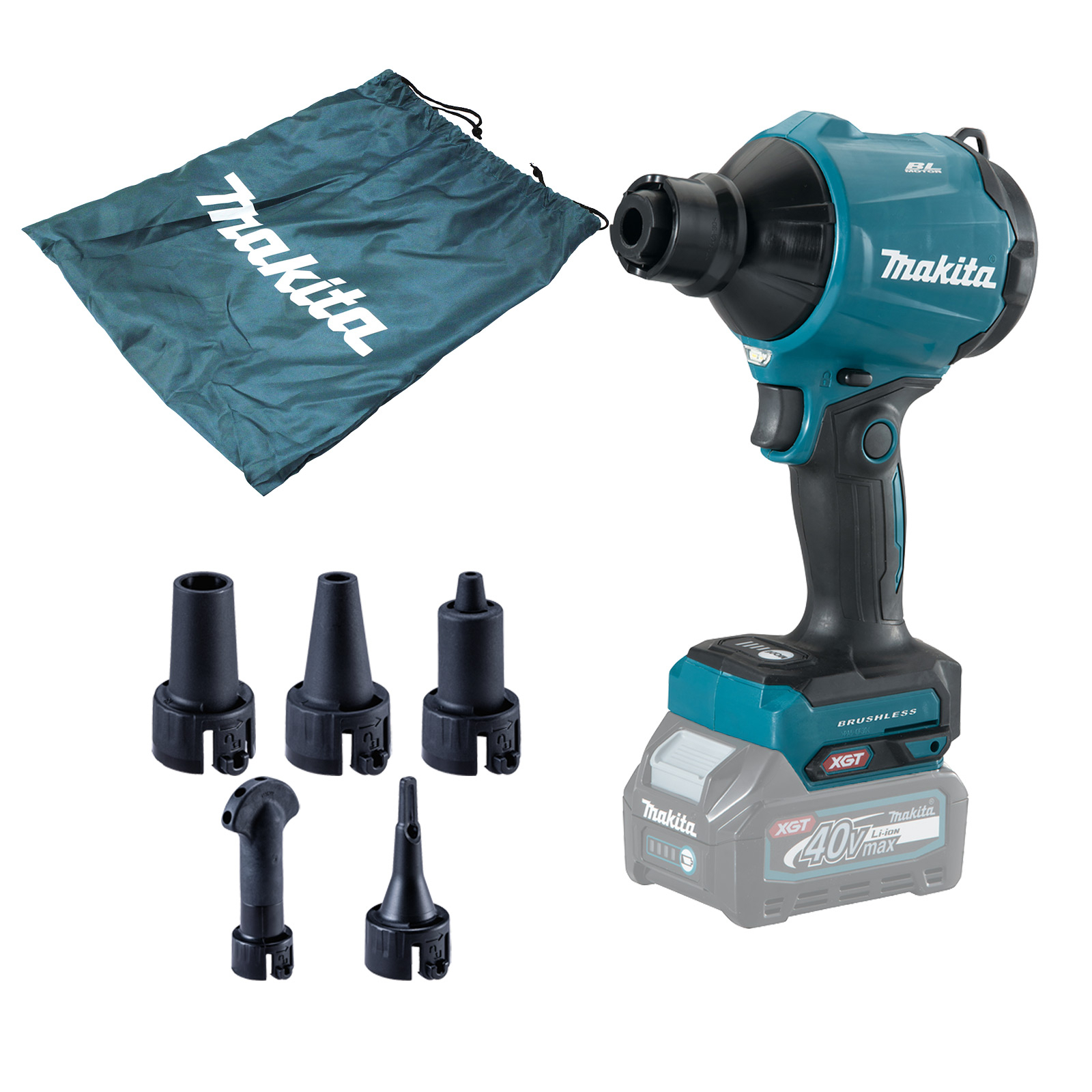 Makita AS001GZ Akku-Gebläse XGT 40V max. Solo + Düsen-Set