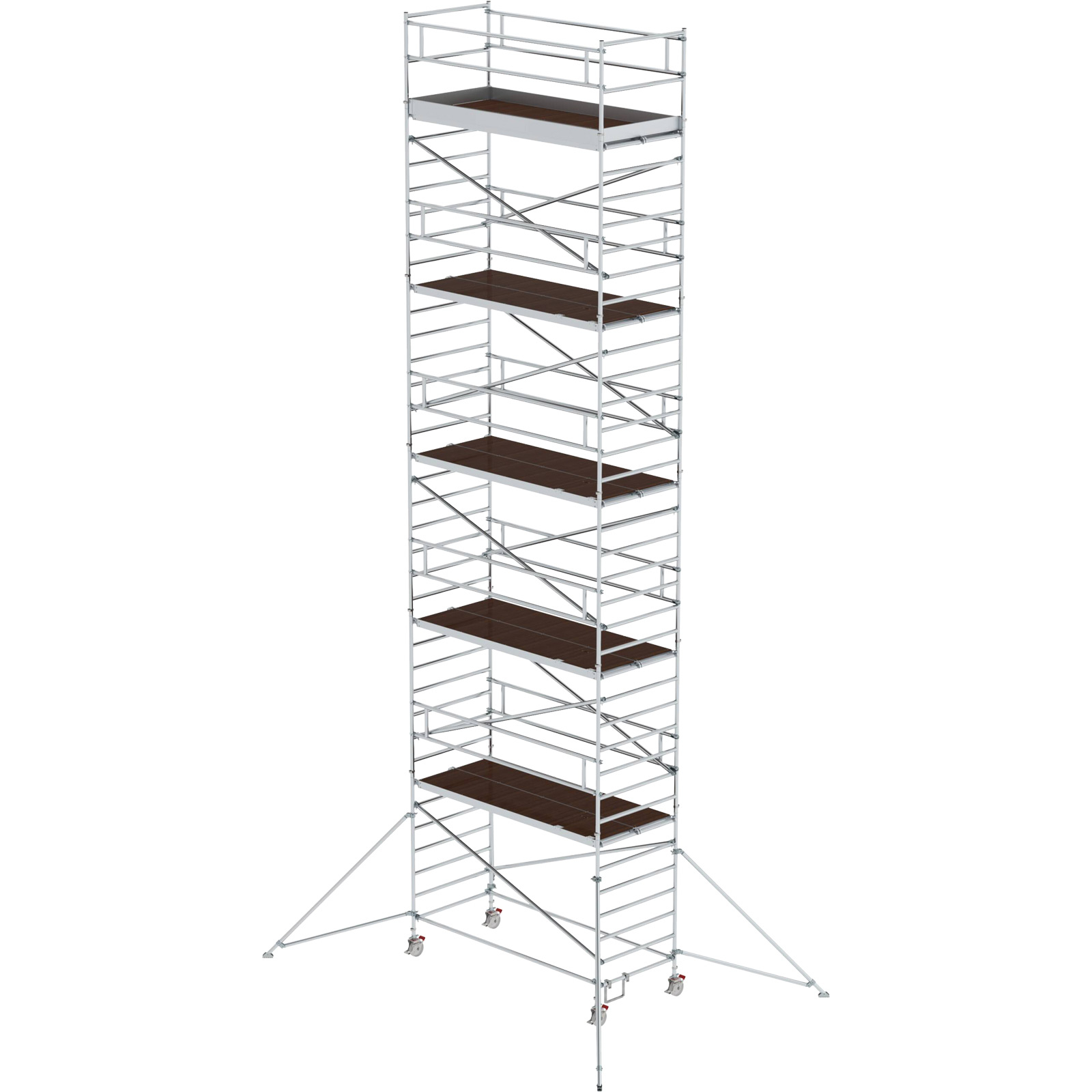 Günzburger Steigtechnik Rollgerüst 1,35 x 3 m mit Ausleger & Doppel-Plattform Plattformhöhe 10,35 m - 169036