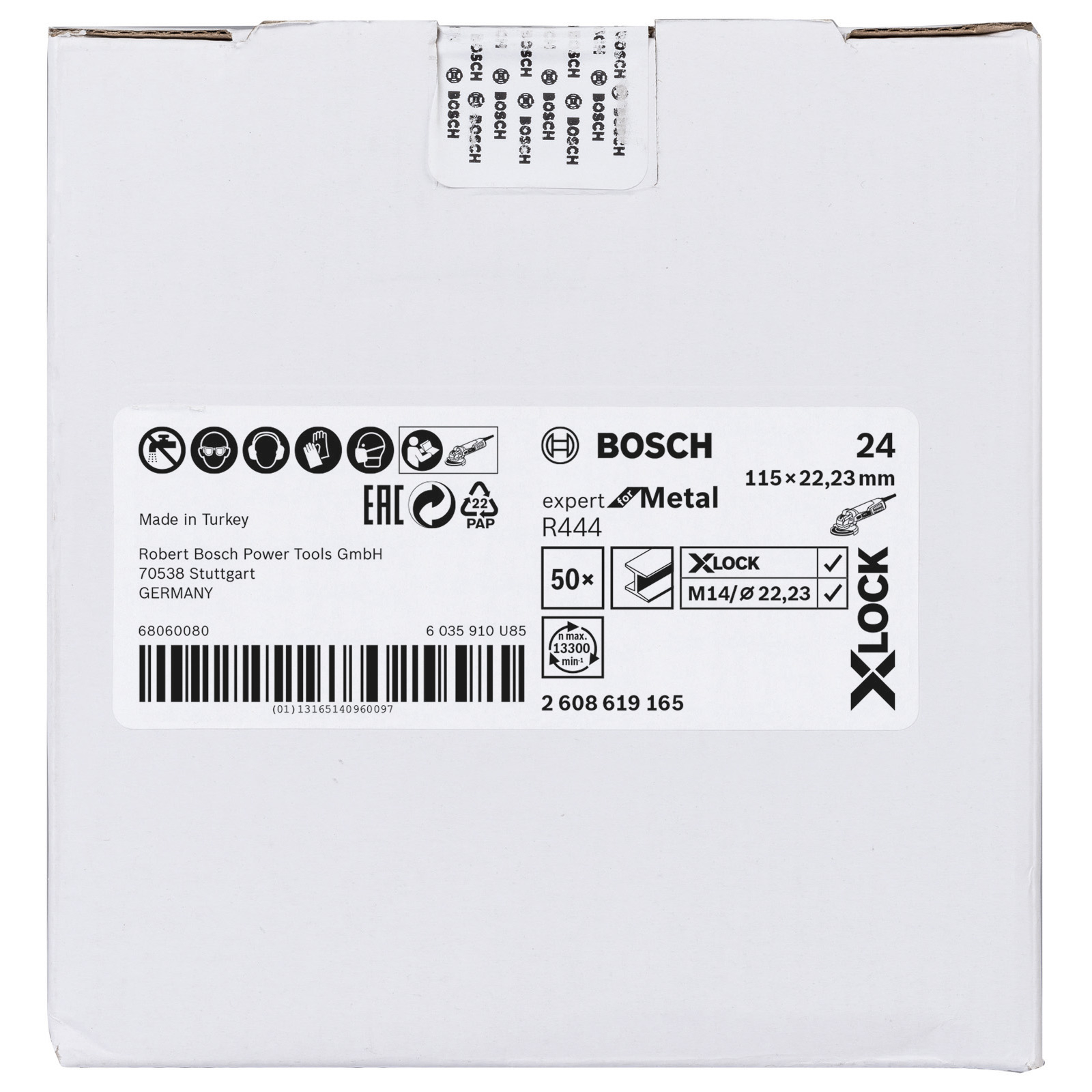 Bosch 50x X-LOCK Fiberschleifscheibe R444 Expert for Metal 115 mm K 24 - 2608619165