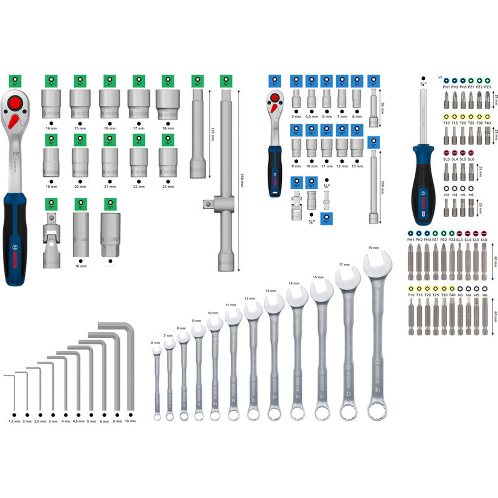 Bosch Gemischtes Handwerkzeug-Set 134-tlg. - 1600A03AL1