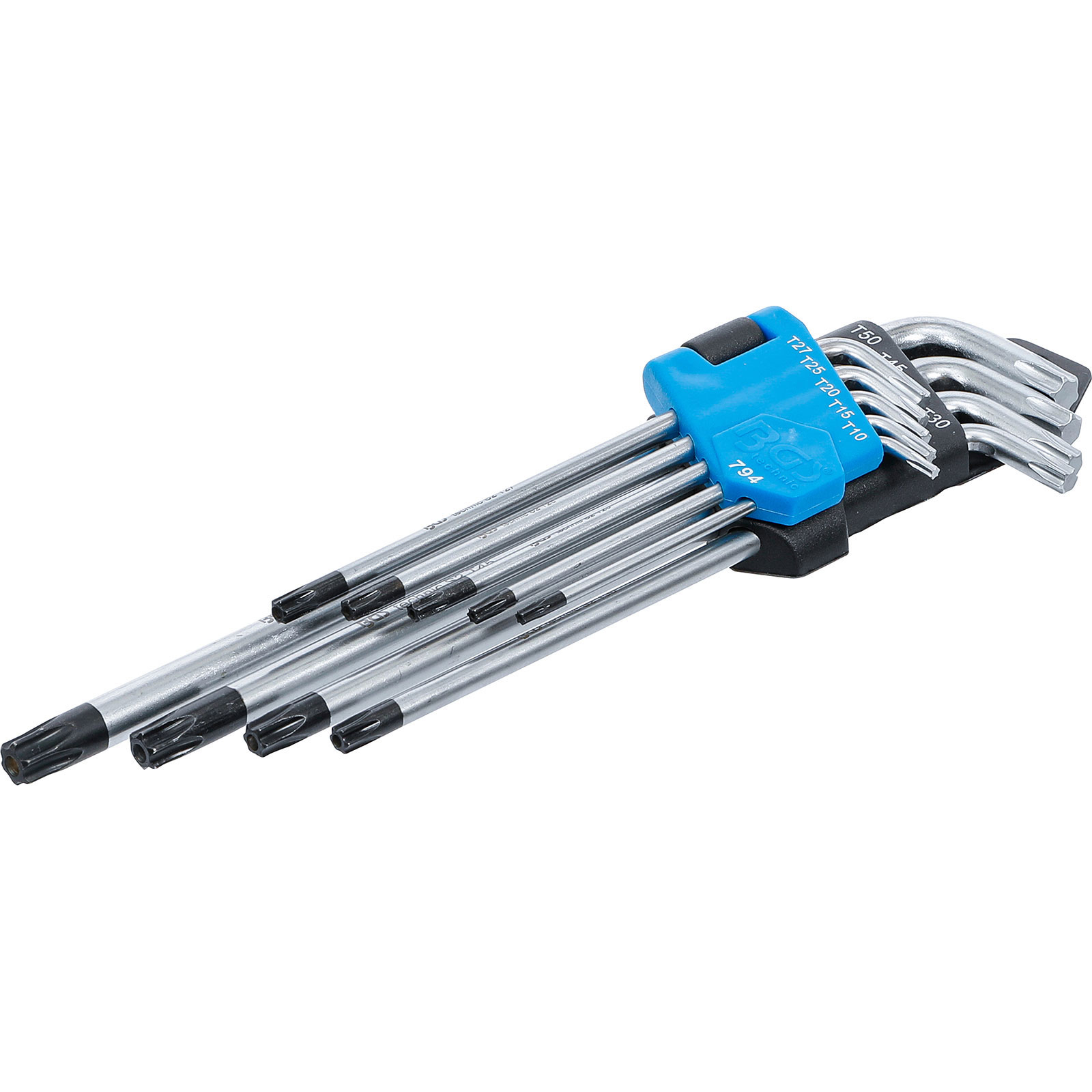 BGS Winkelschlüssel-Satz extra lang T-Profil (für Torx) mit Bohrung T10 - T50 9tlg. - 794