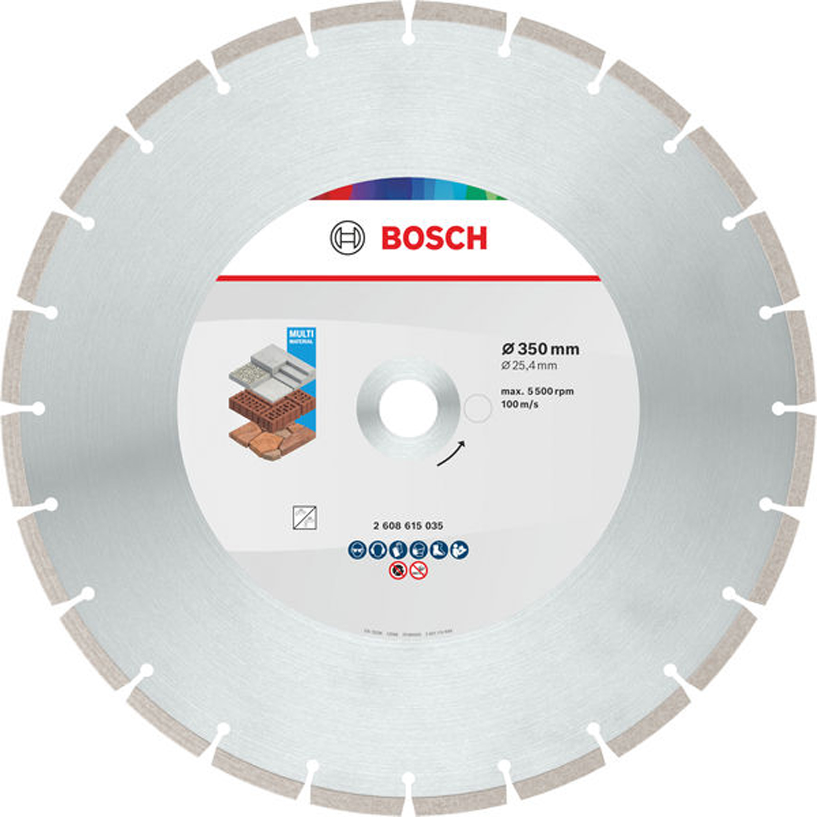 Bosch Multi Material Diamond Trennscheibe, 350 x 25.4 x 10 mm - 2608615035