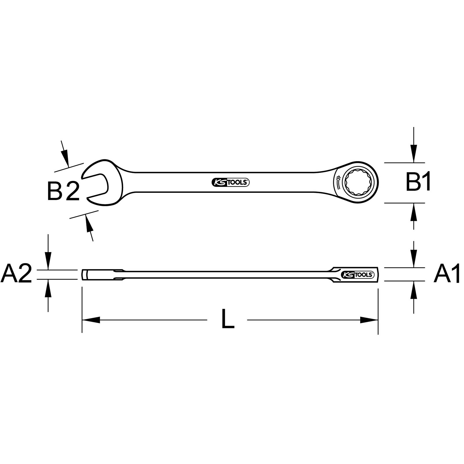 KS TOOLS DUO GEARplus Ringmaulschlüssel Maul-Ratschenfunktion 13 mm - 503.5213