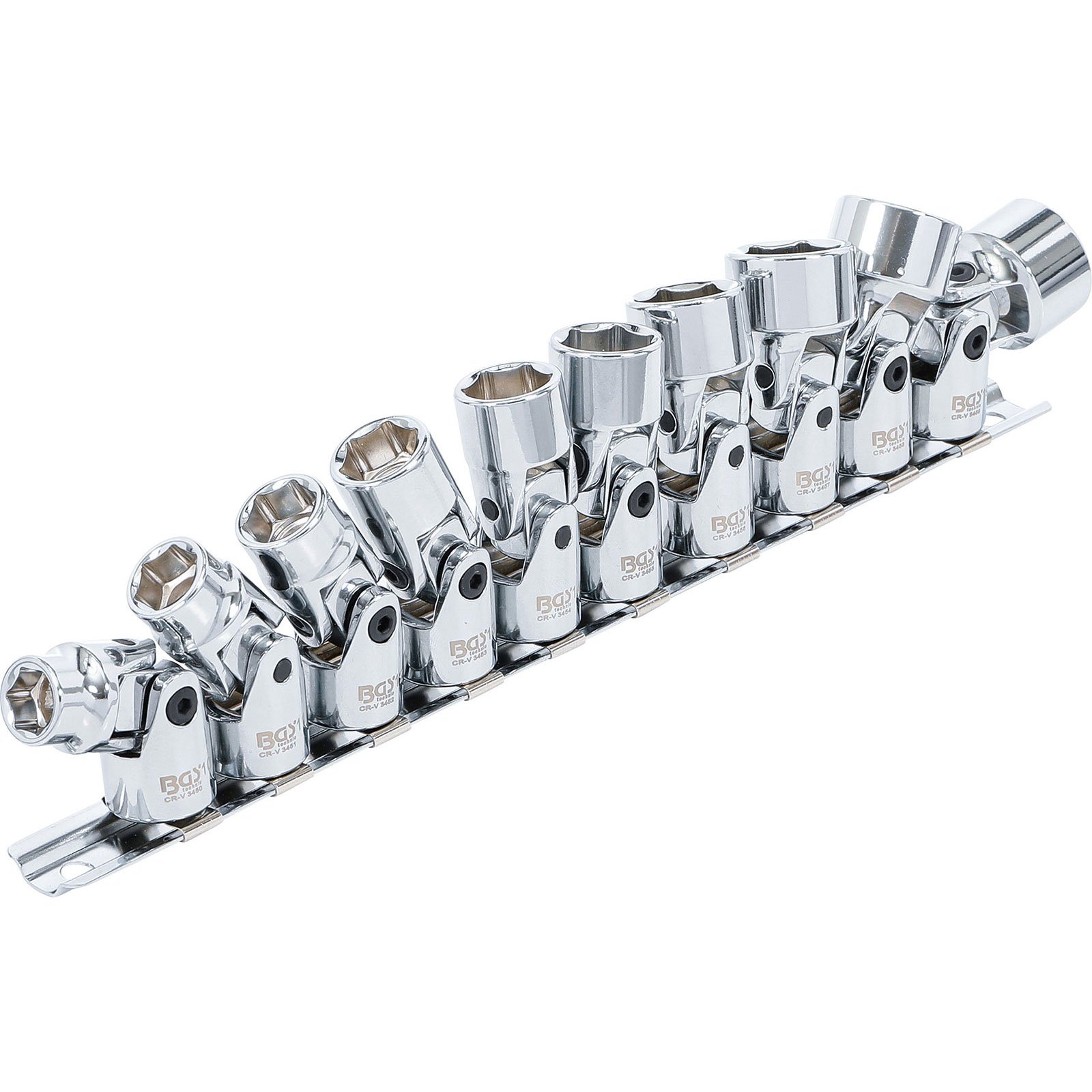 BGS Kardangelenk-Einsatz-Satz Sechskant Antrieb Innenvierkant 10 mm (3/8") SW 10 - 19 mm 10tlg. - 205