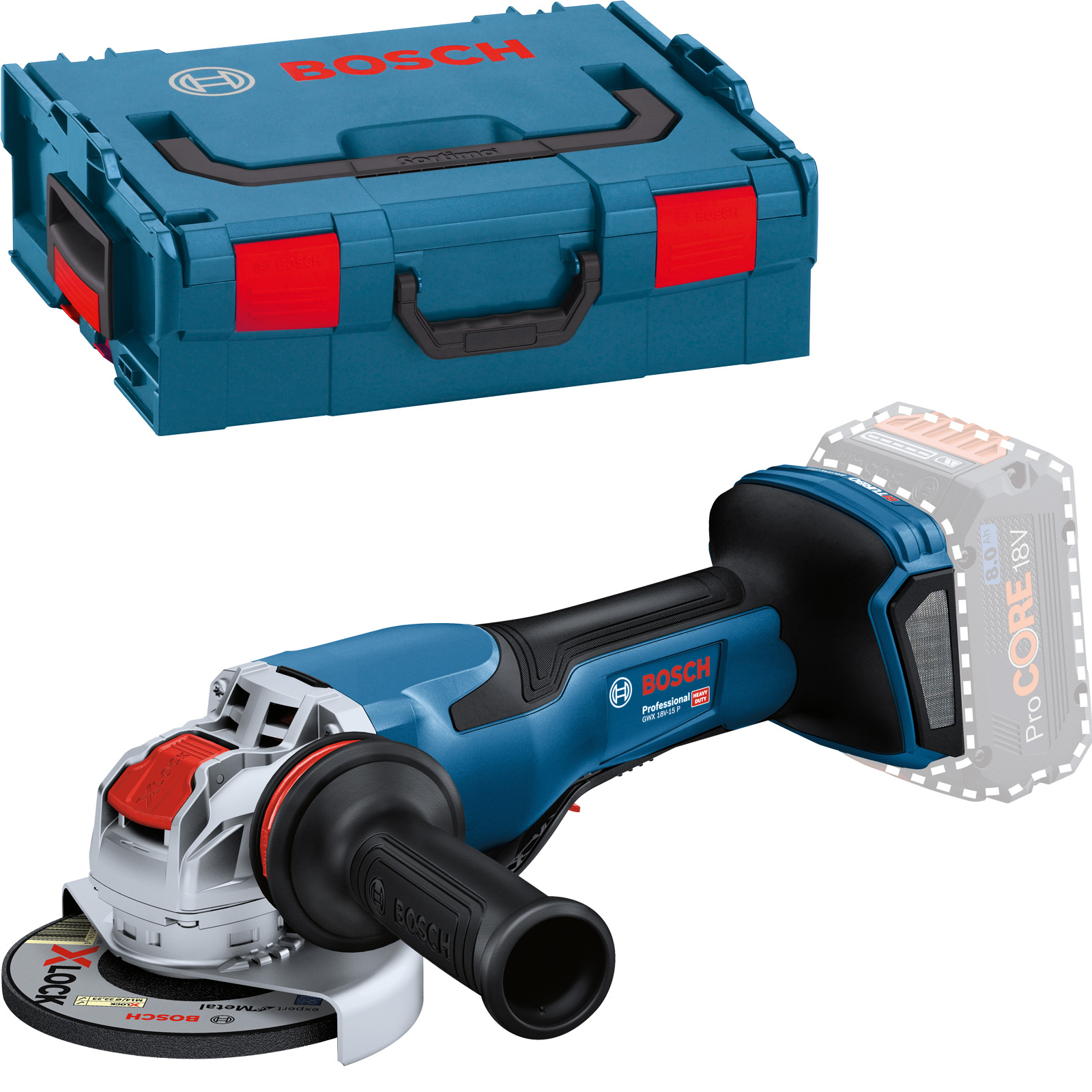 Bosch Akku-Winkelschleifer GWX 18V-15 P Ø 125 mm Solo in L-Boxx - 06019H6F01