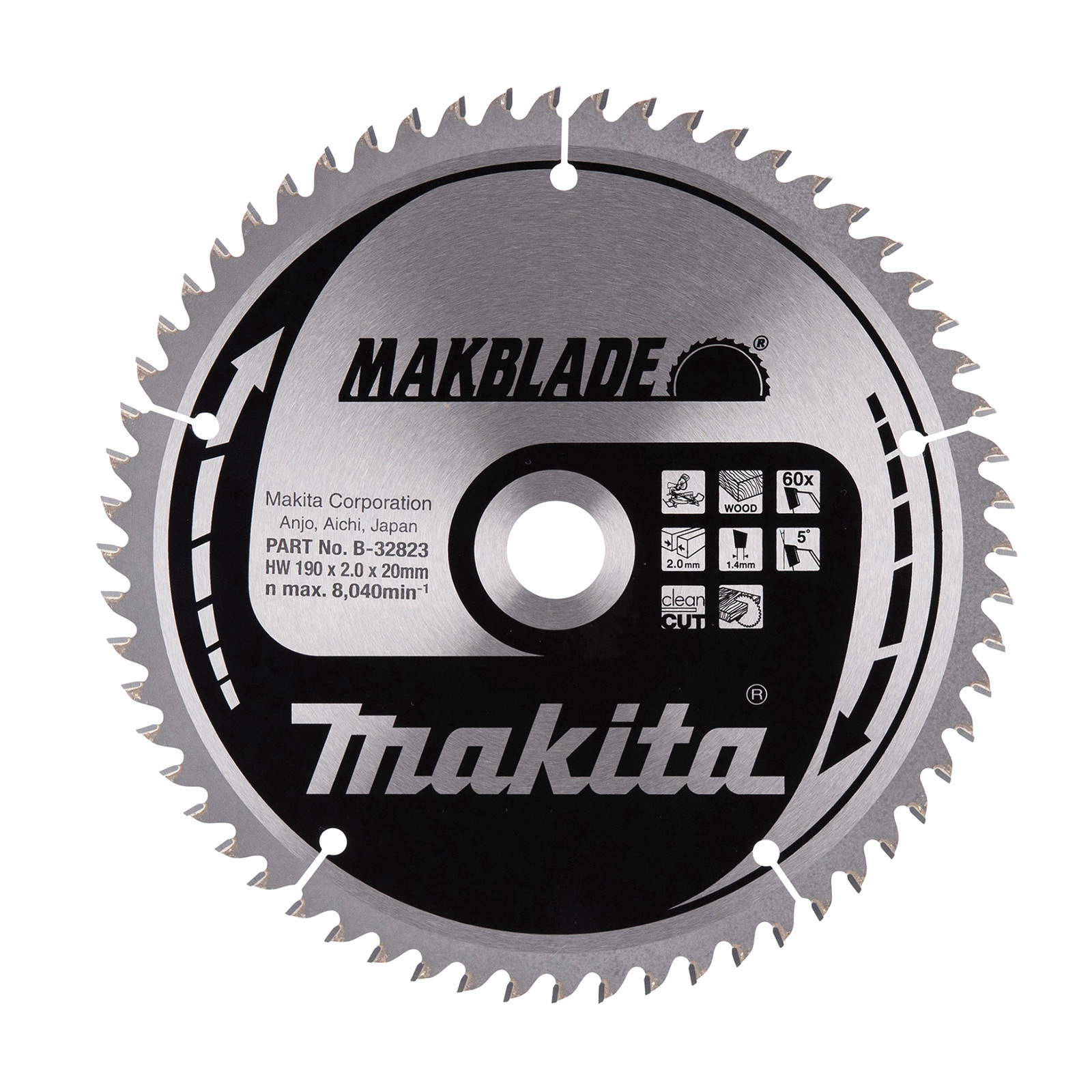 Makita MAKBLADE Sägeblatt 190x20x60Z - B-32823