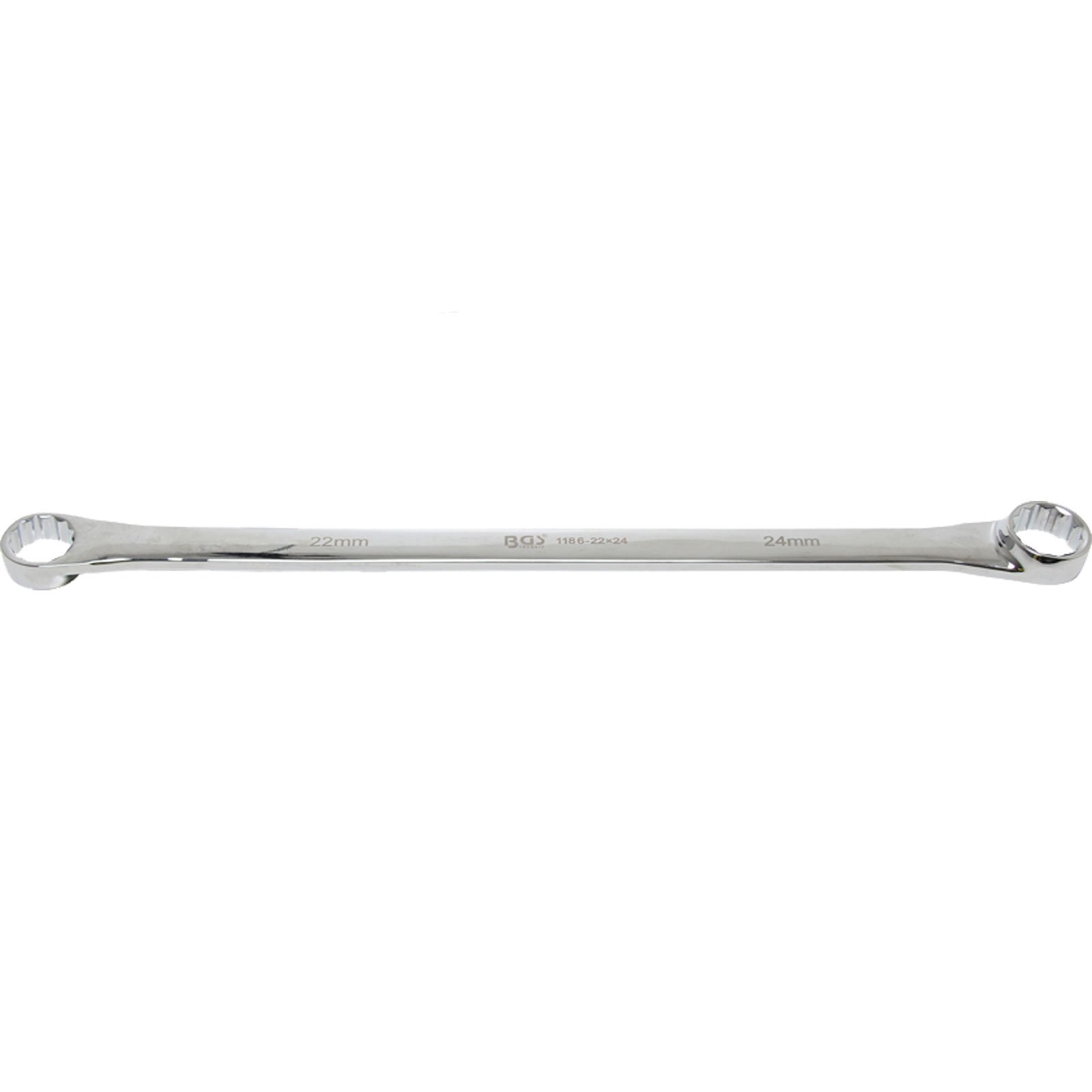 BGS Doppel-Ringschlüssel extra lang SW 22 x 24 mm - 1186-22x24