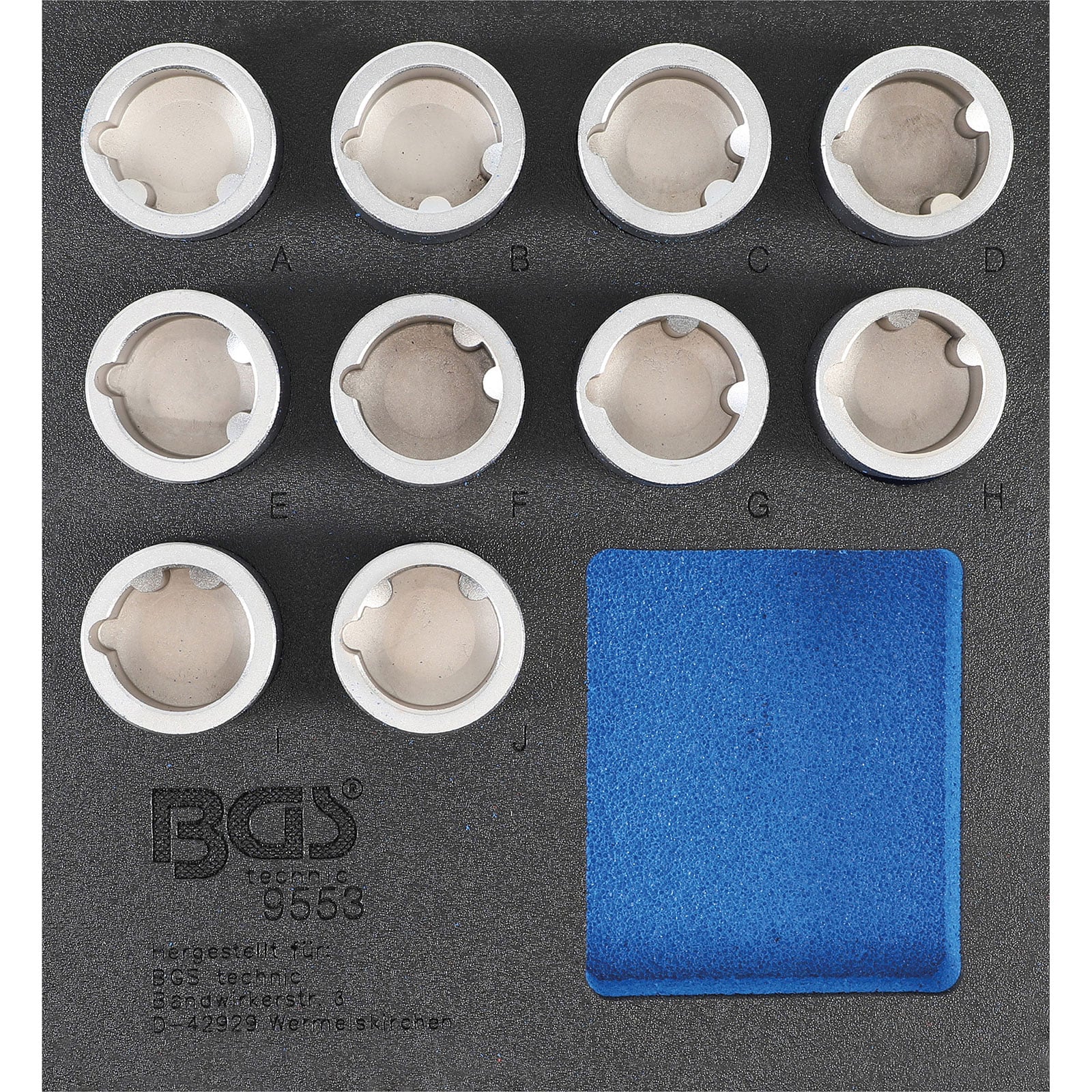 BGS Werkstattwageneinlage 1/6: Felgenschloss-Werkzeug-Satz für Land Rover 10tlg. - 9553