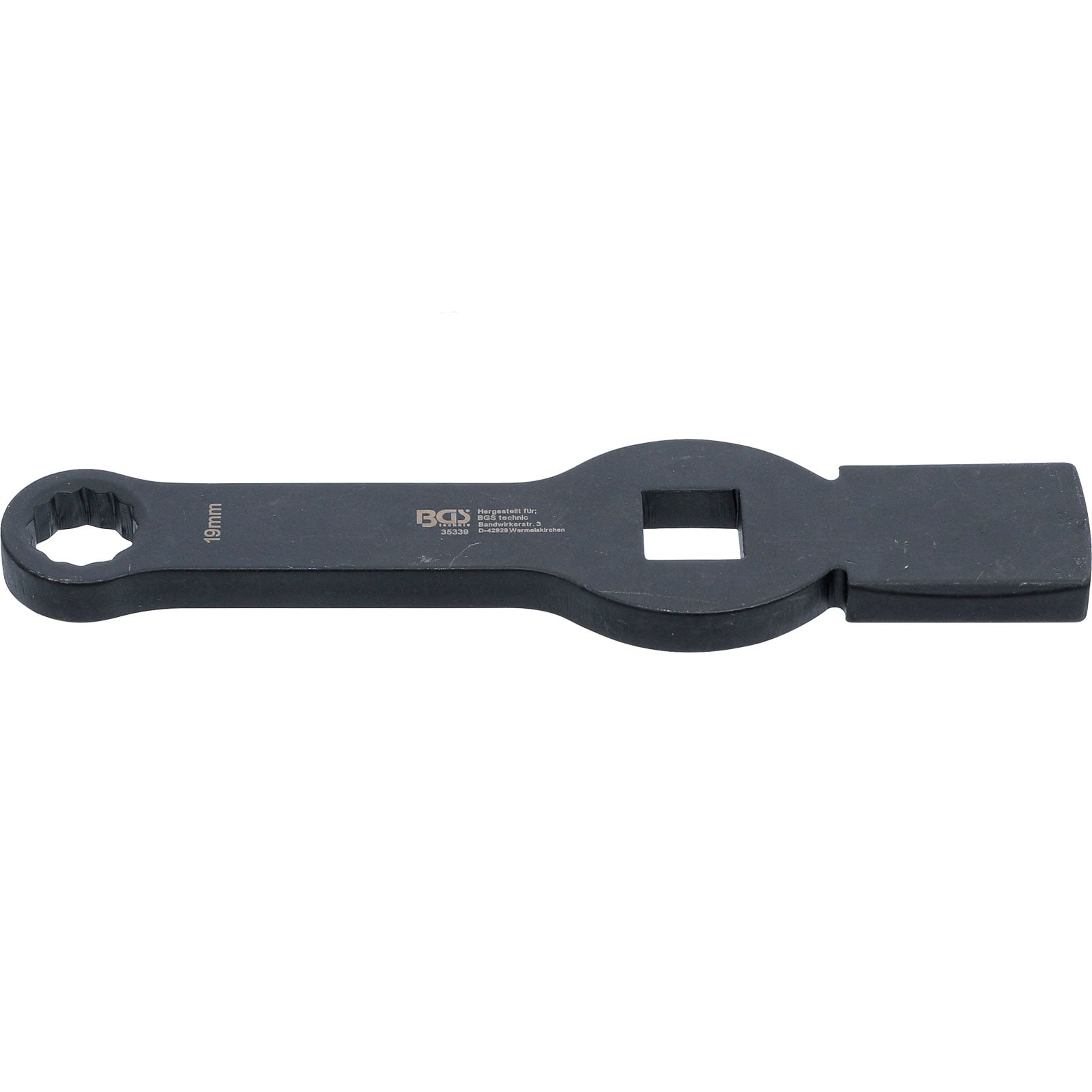 BGS Schlag-Ringschlüssel Zwölfkant mit 2 Schlagflächen SW 19 mm - 35339