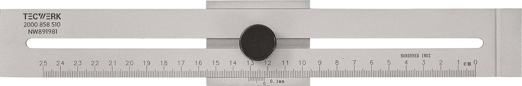 Streichmaß 250mm m.flachem Schieber INOX TECWERK