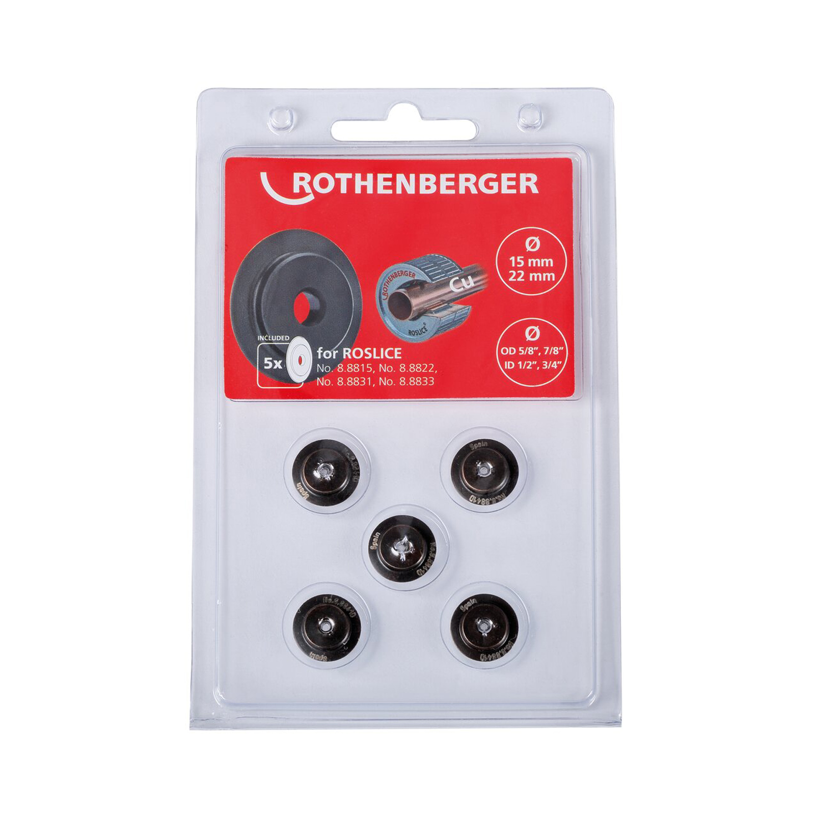 ROTHENBERGER Schneidrad für ROSLICE 15 und 22mm, 5/8 und 7/8", 5 Stück - 088841D