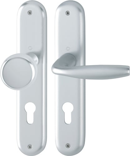 HOPPE Langschildgarnitur NY 53/273P/1810 Alu.F1 PZ 72mm DIN L/R - 3272976