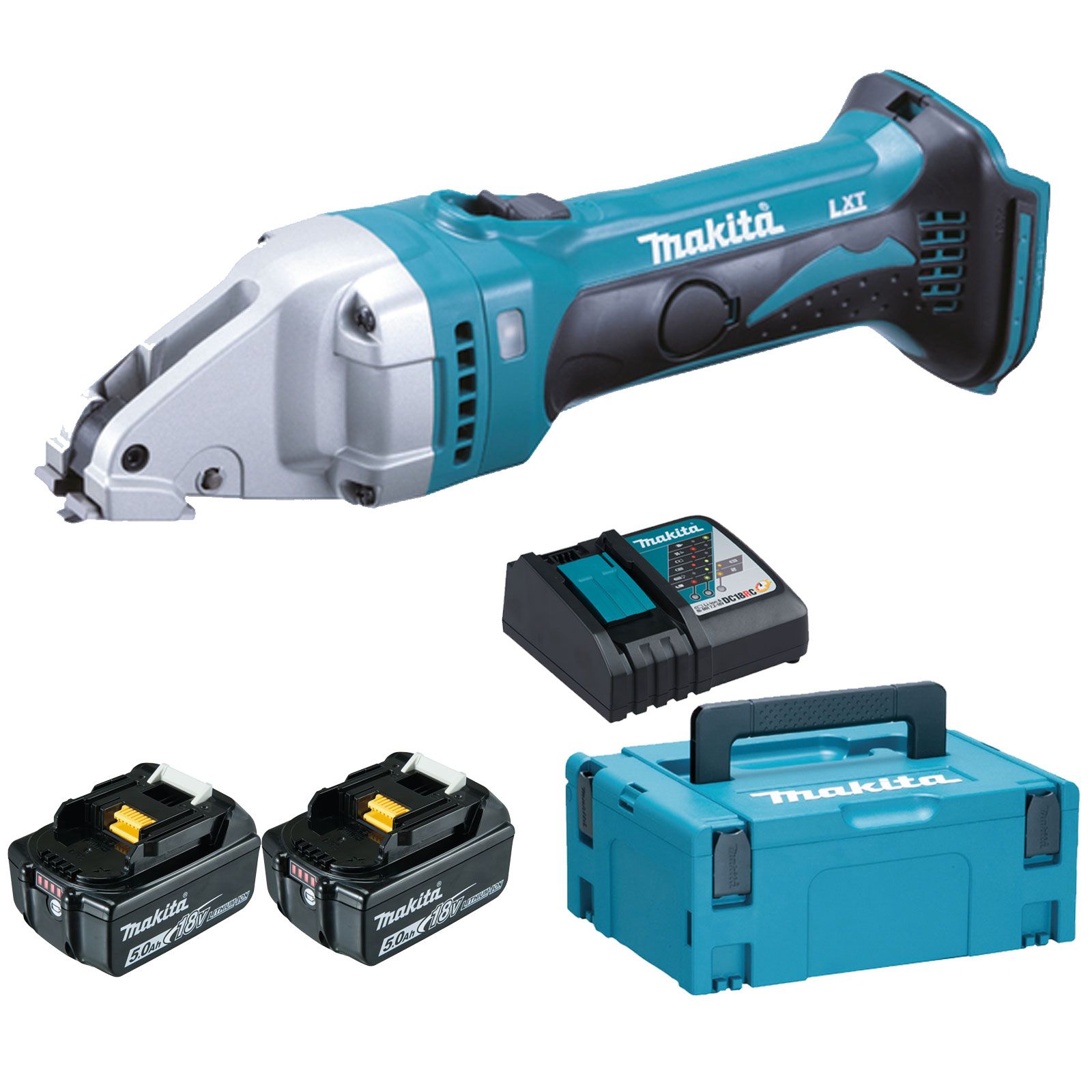 Makita DJS101RTJ Akku-Blechschere 1,0 mm 18 V / 2x 5,0 Ah Akku + Ladegerät im Makpac