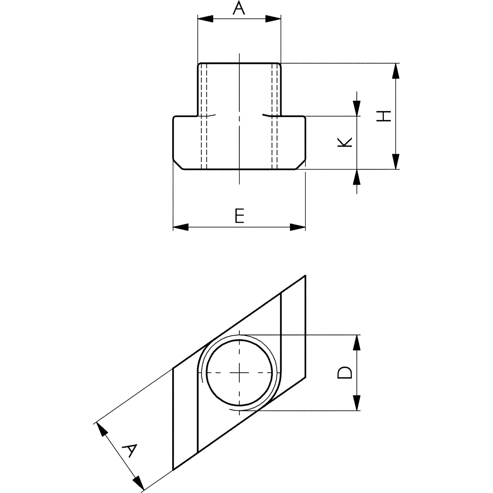 AMF T-Nutenstein Nr. 510 T-Nut 18 mm M16 - 80283